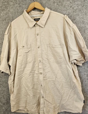 Kenneth Cole NY Shirt Mens 3XL Linen Blend Safari Pockets Short Sleeve Button Up - Image 1 of 4