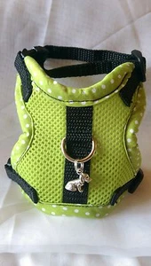 Arnés para perro S, arnés blandos, arnés de pecho, collar de puntos verdes, cachorros, - Imagen 1 de 3