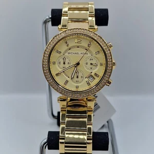 MICHAEL KORS WOMENS WATCH STAINLESS STEEL GOLD STRAP & GOLD DIAL GENUINE MK5354 - Picture 1 of 6