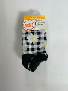Girls Wonder Nation Multi Pattern No Show Socks (6 Pair) NEW! NWT - Picture 1 of 2