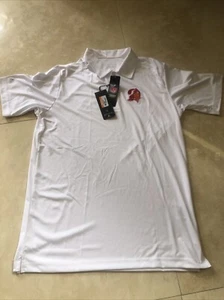 Tampa Bay Buccaneers  Golf  Antigua White Polo Shirt Medium Style APEX - Picture 1 of 9