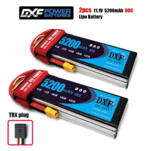 DXF 2PCS 3S 5200mAh Lipo Battery 11.1V 80C TRX RC Lipo Battery Boat Truck - Picture 1 of 7