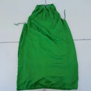 Zara Basic Dress Large Green Womens Sleeveless Knee Length Plain Satin - Picture 1 of 10