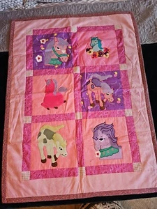 NEW My Little Pony Quilt Homemade Blanket Handmade 52"x39" Pink Horse Crib Throw - Picture 1 of 7