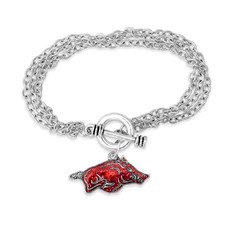 Arkansas Razorbacks Game Day Glitter Toggle Bracelet Jewelry Gift Licensed UA Cover