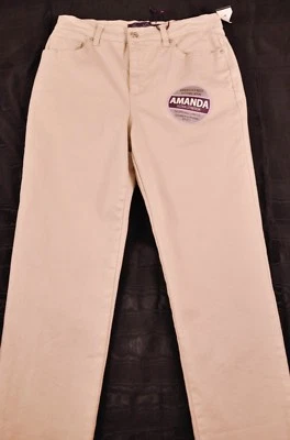 Women's Gloria Vanderbilt amanda jeans size 6 tan five pockets cotton mix slim - Image 1 of 4