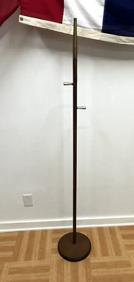 Vintage POLE FLOOR LAMP mid century modern light danish gold metal 50s 60s parts - Image 1 of 4