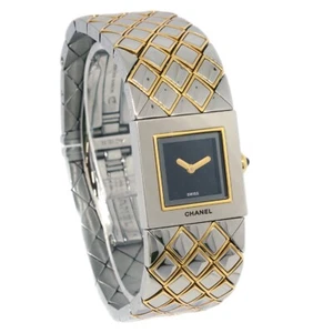 Chanel Matelasse Quartz Watch SS 18KYG B.X.33535 133580 - Picture 1 of 7