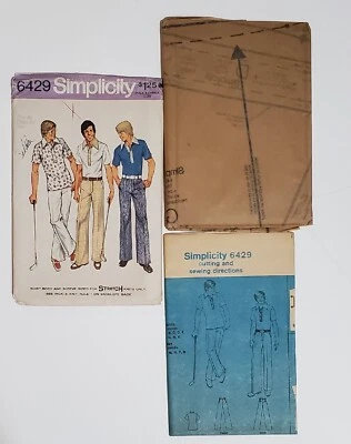 Simplicity 6429 Men's Pants 36-46 & Sz 44 Chest Stretch Knit Shirt UNCUT - Image 1 of 4