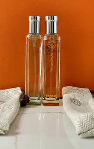 Two Hermes Hermessence Vanille Galante+ Muguet Porcelaine 0.5oz Edt W/ Pouches - Picture 1 of 9