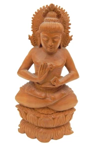 Figura de Buda tallada en madera 2C estatua arte popular recuerdo comercio turístico? - Imagen 1 de 2