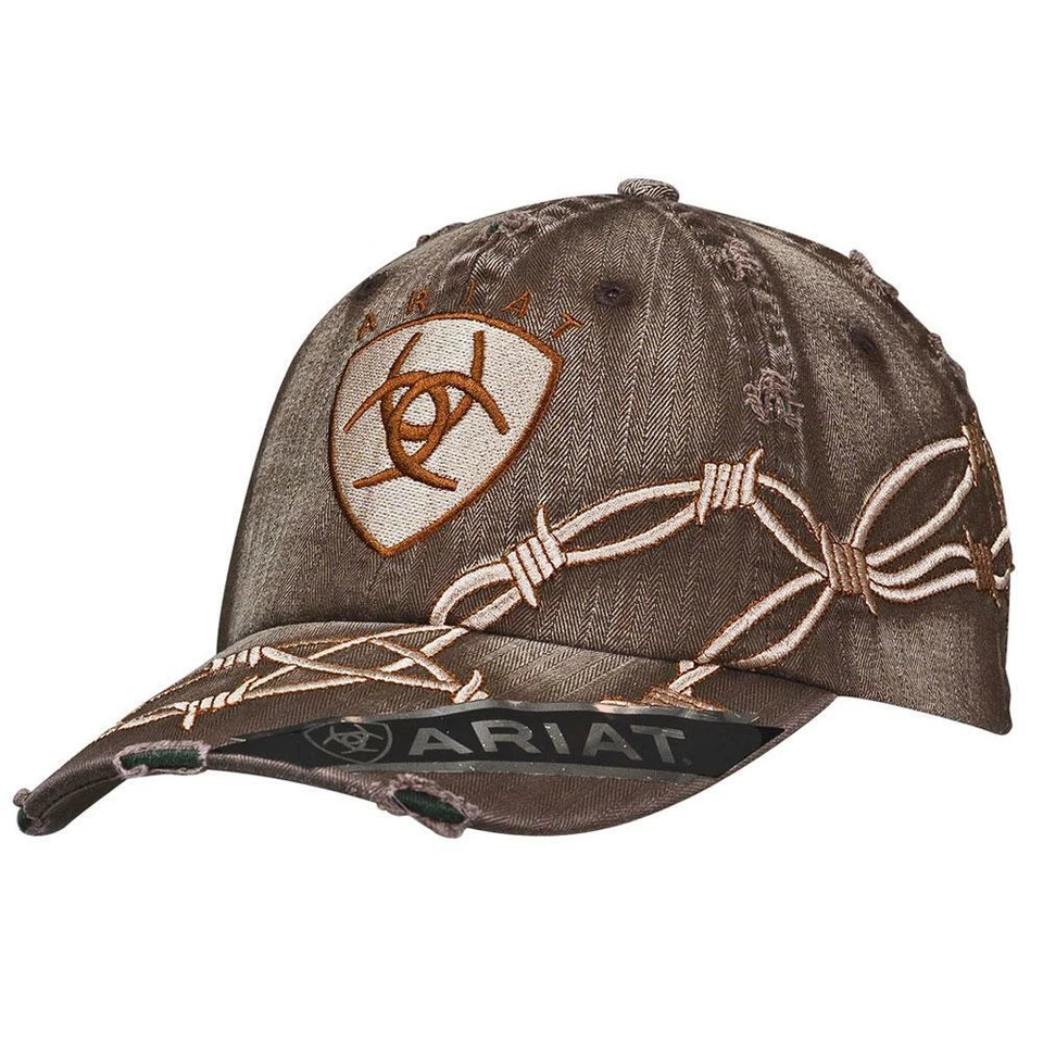 1509802 Ariat Hombre Barbwire Ball Cap-Marrón NUEVO Foto 1 de 1