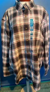 Camisa de franela Carhartt ajuste relajado manga larga para hombre XL a cuadros negra roja nueva con etiquetas - Imagen 1 de 9