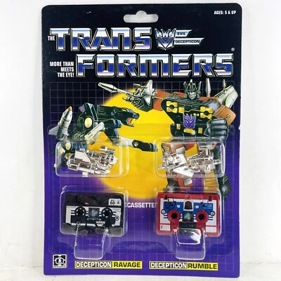 Transformers G1 Reissue Decepticons Ravage & Rumble Action Figure Toy New Sealed - Image 1 of 4