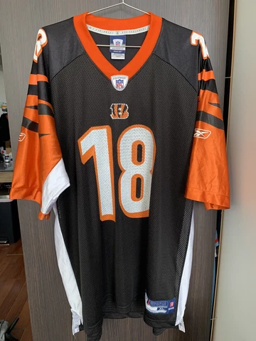 AJ Green Cincinnati Bengals Jersey Reebok Short Sleeve Men XL Black #18 Cover