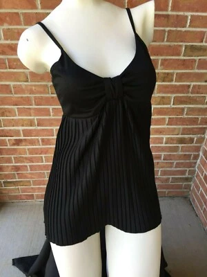 Camisa Kenneth Cole Sin Mangas Correa de Espagueti Negra Sin Mangas Arco Frontal XS Foto 1 de 4