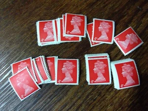 SG 734 LEFT BAND 100 STAMPS MACHIN 1967 4d BRIGHT VERMILLON CAT £65.00 - Picture 1 of 1