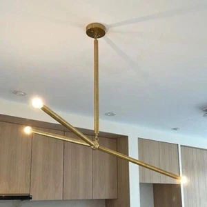 Beautiful 3 Light Modern Brass Sputnik Chandelier Light Fixture - Picture 1 of 4