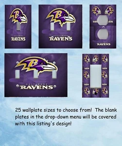 BALTIMORE RAVENS NFL FOOTBALL IMAGE su PIASTRA DI COMMUTAZIONE LUCE PRESA WALLPLATE - Foto 1 di 26