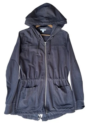Chaqueta con capucha James Perse Utility Anorak para mujer 2 negra EE. UU. $395 Foto 1 de 4