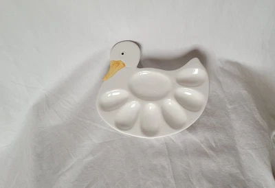 Huhn Eierteller für 6 Eier, Servierplatte/Teller aus Keramik ,Eierplatte  - Bild 1 von 2