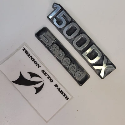 Juego de 2 emblemas traseros Honda Civic 1500DX 1979-1983 5 velocidades OEM Foto 1 de 3