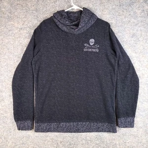 Sea Shepherd Sweater Medium Mouline Black Gray Jolly Roger Shirt Pullover RARE - Picture 1 of 11