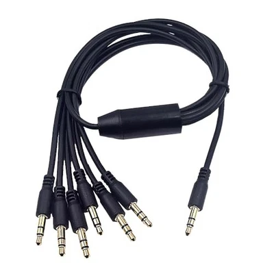1.6ft 3.5mm Splitter Audio Cable, 1 Male to 6 Ways Male 1/8 Inch 3.5mm 1 to 6 - Image 1 of 2