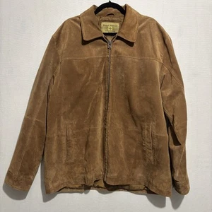 Boston Harbour Outdoorwear Wildleder Lederjacke Herren XL braun gefüttert Vintage - Bild 1 von 16