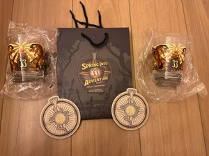 Club 33 Disneyland Indiana Jones Mai Tai Glass Set Of 2 With Gift Bag & Coaster - Picture 1 of 2