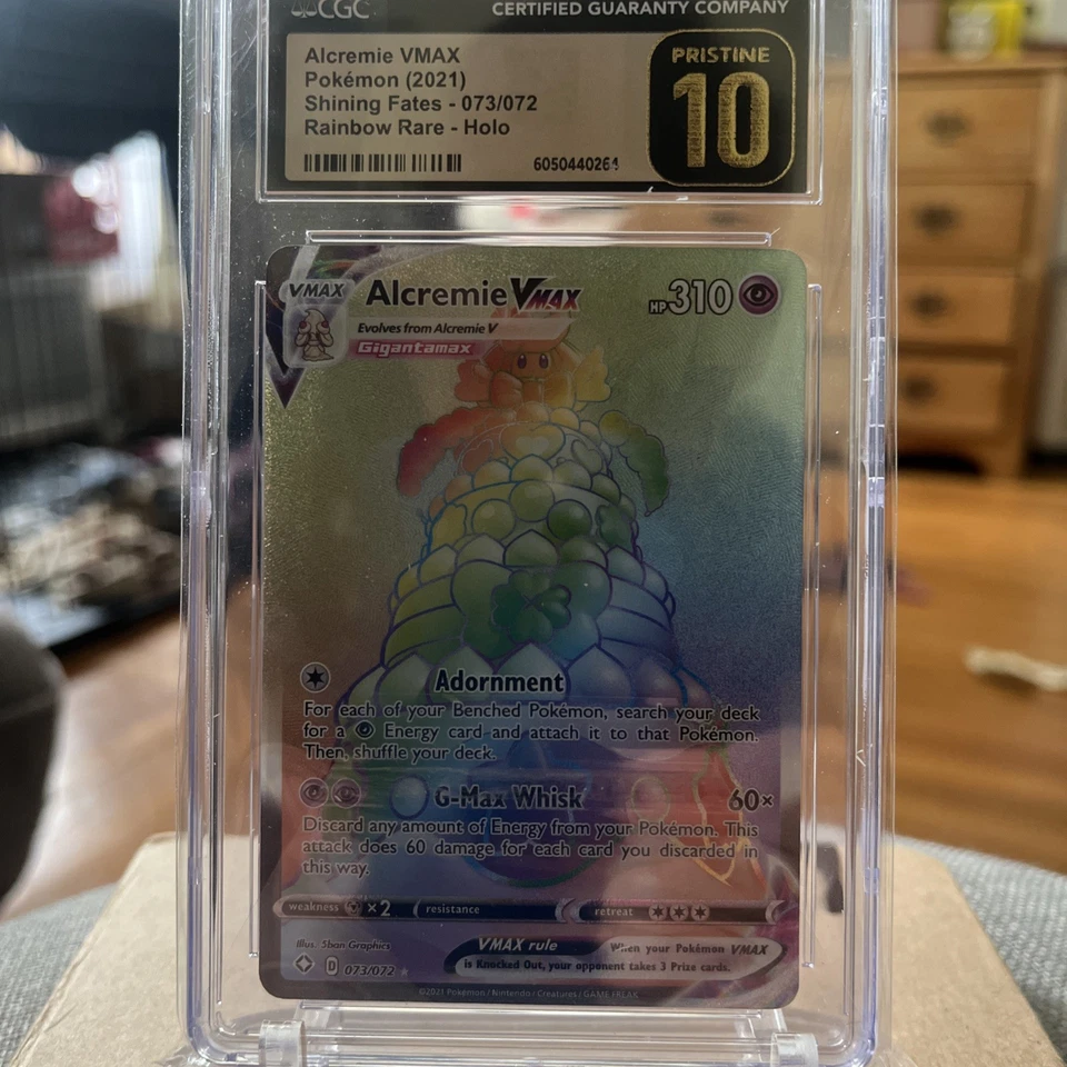 CGC Pristine 10 Alcremie VMAX 073/072 Rainbow Shining Fates Pokémon Card - Image 1 of 4