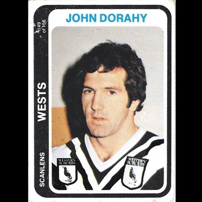 1979 Scanlens Rugby League NRL Card 149 John Dorahy - Western Suburbs Magpies - image 1 of 2