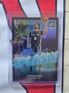 Stephon Castle RC- Purple Holo Splash #14- 2024-25 Panini Optic NBA Spurs Rookie - Picture 1 of 2