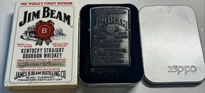 New! 1998 Zippo Jim Beam Vintage Emblem Lighter W/ Orange Sticker Whiskey 🥃 - Picture 1 of 4
