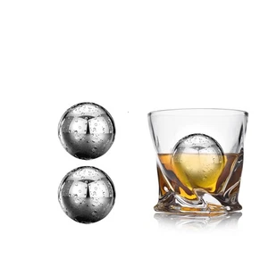 Whiskey Ball Whiskey Stones Stainless Steel Metal Ice Cube Golf Ball Silver B... - Picture 1 of 6