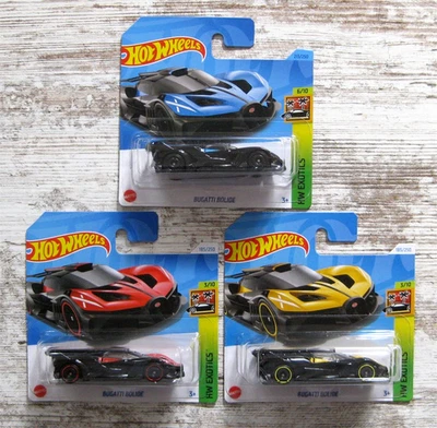 3 Hot Wheels Bugatti Bolide HW Exotics 6/10 & HW Exotics 3/10 - Immagine 1 di 4
