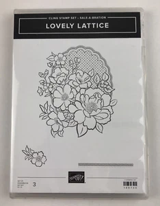 Stampin Up! Rubber Stamp LOVELY LATTICE  Floral - Picture 1 of 5