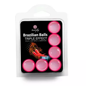 SET DE 6 BOLAS BRASILEÑAS CON LUBRICANTE TRIPLE EFECTO VIBRACION CALOR FRESCOR - Imagen 1 de 3