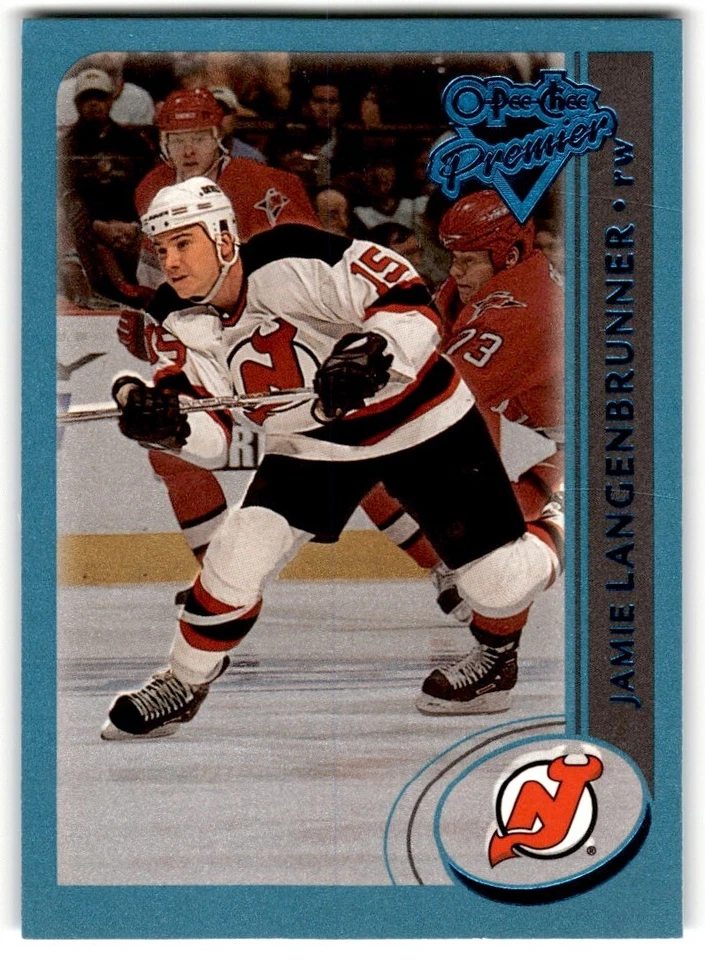 2002-03 Topps O-pee-Chee Premier Blue Jamie Langenbrunner /500 #170 New Jersey - Image 1 of 2