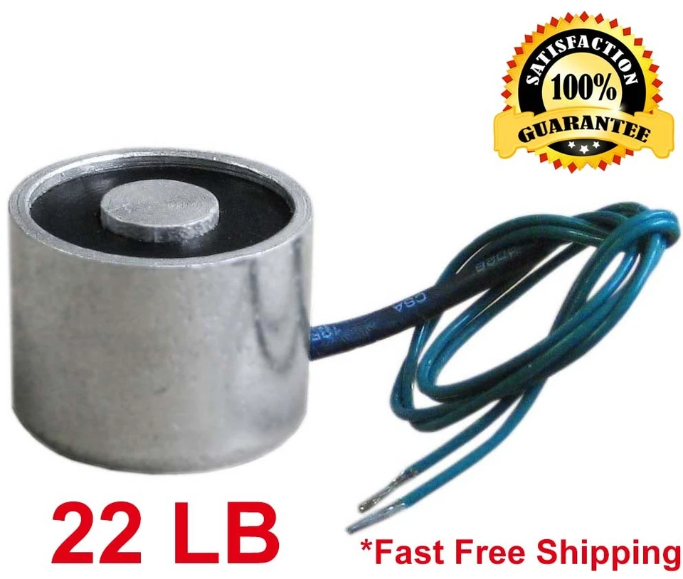 22 LB Electric Lifting Magnet Electromagnet Solenoid Holding 30mm