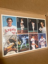 1992 NOLAN RYAN 8 CARD MOTHER'S COOKIES UNCUT SHEET 7 NO HITTERS Baseball Game