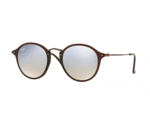 Ray Ban Unisex Round Fleck Sunglasses Grey Mirror Lenses RB2447N 6256/9U NEW - Picture 1 of 7