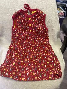 Vintage Meadowbank Stamford, Conn Red & Yellow Flower Dress Girls 5/6 - Picture 1 of 11