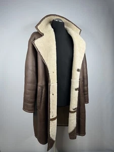 Burberry Herren Mantel Coat Jacke Lederjacke Shearling Braun Gr. M-L - Bild 1 von 10