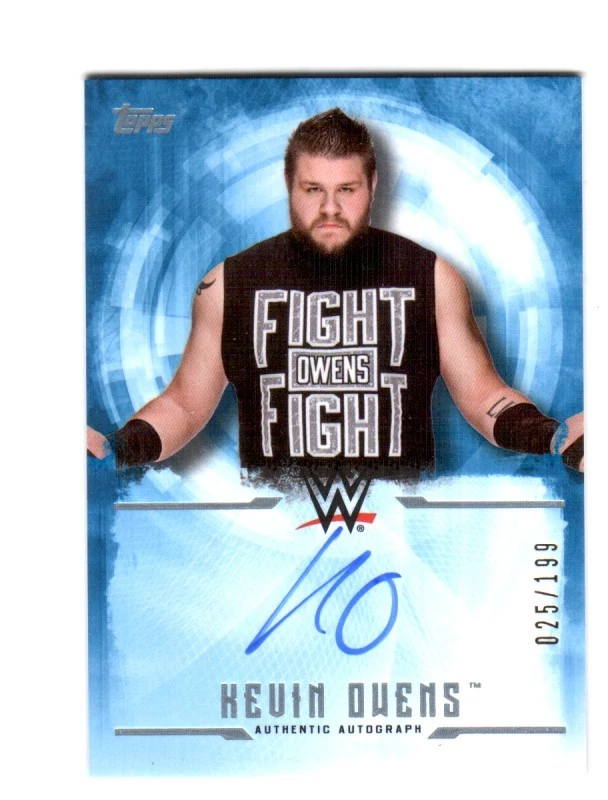 WWE Kevin Owens 2017 Topps Undisputed Blue On Card Autograph SN 25 of 199 - Image 1 of 1