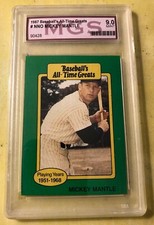1987 Hygrade All-Time Greats Mickey Mantle Card #NNO Yankees HOF Graded MGS 9.0
