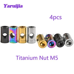 Tuerca de titanio M5 tuercas cilíndricas de tija de sillín de bicicleta 4 piezas para asiento de bicicleta tuerca fija - Imagen 1 de 10