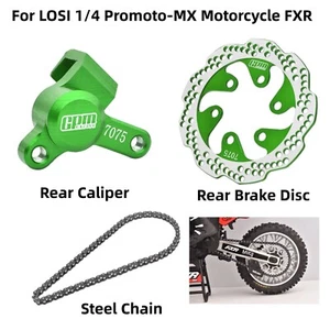 For LOSI 1/4 Promoto-MX Motorcycle FXR Aluminum Rear Brake Disc /Caliper / Chain - Picture 1 of 27