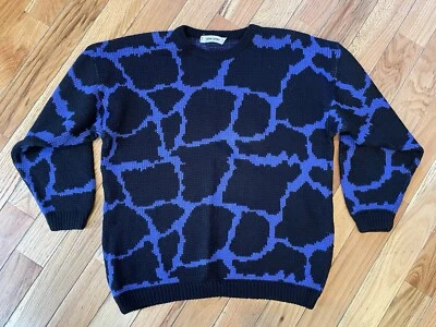 Vintage Esprit Sport Oversized 80's Sweater Women’s Size Small Black/Purple - Image 1 of 4