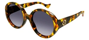 Gucci GG1256S Havana/Blue Shaded (004) Sunglasses - Picture 1 of 1